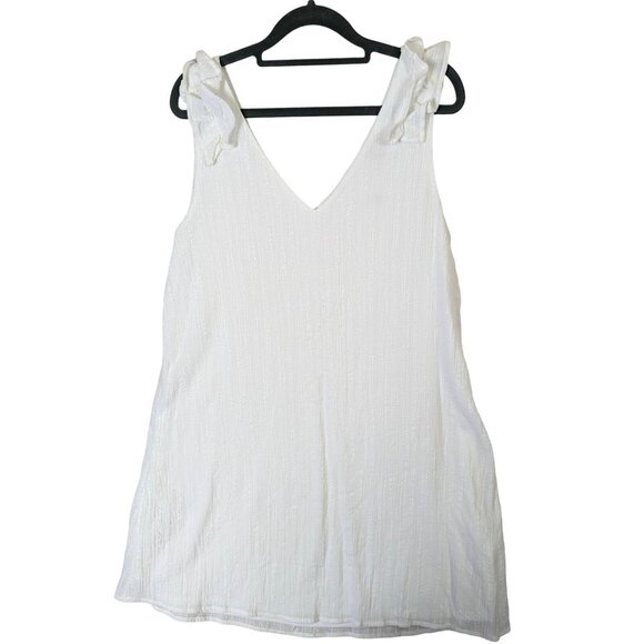 Peach Love California Dresses & Skirts - Peach Love Women size M White Dress Sleeveless Ruffle Lined Flowy Romantic Beach